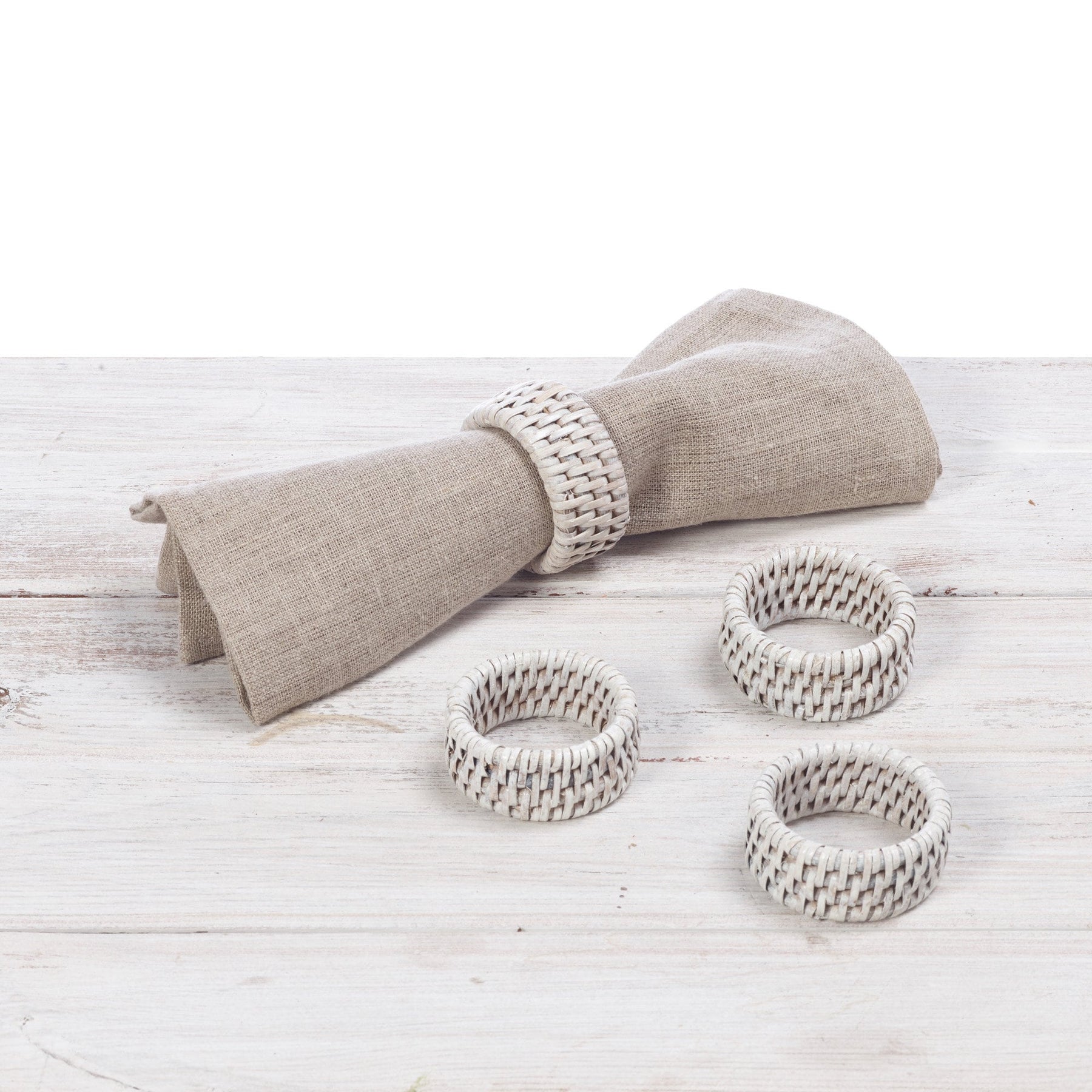 Rattan Napkin Holder Ring (Set of Four)