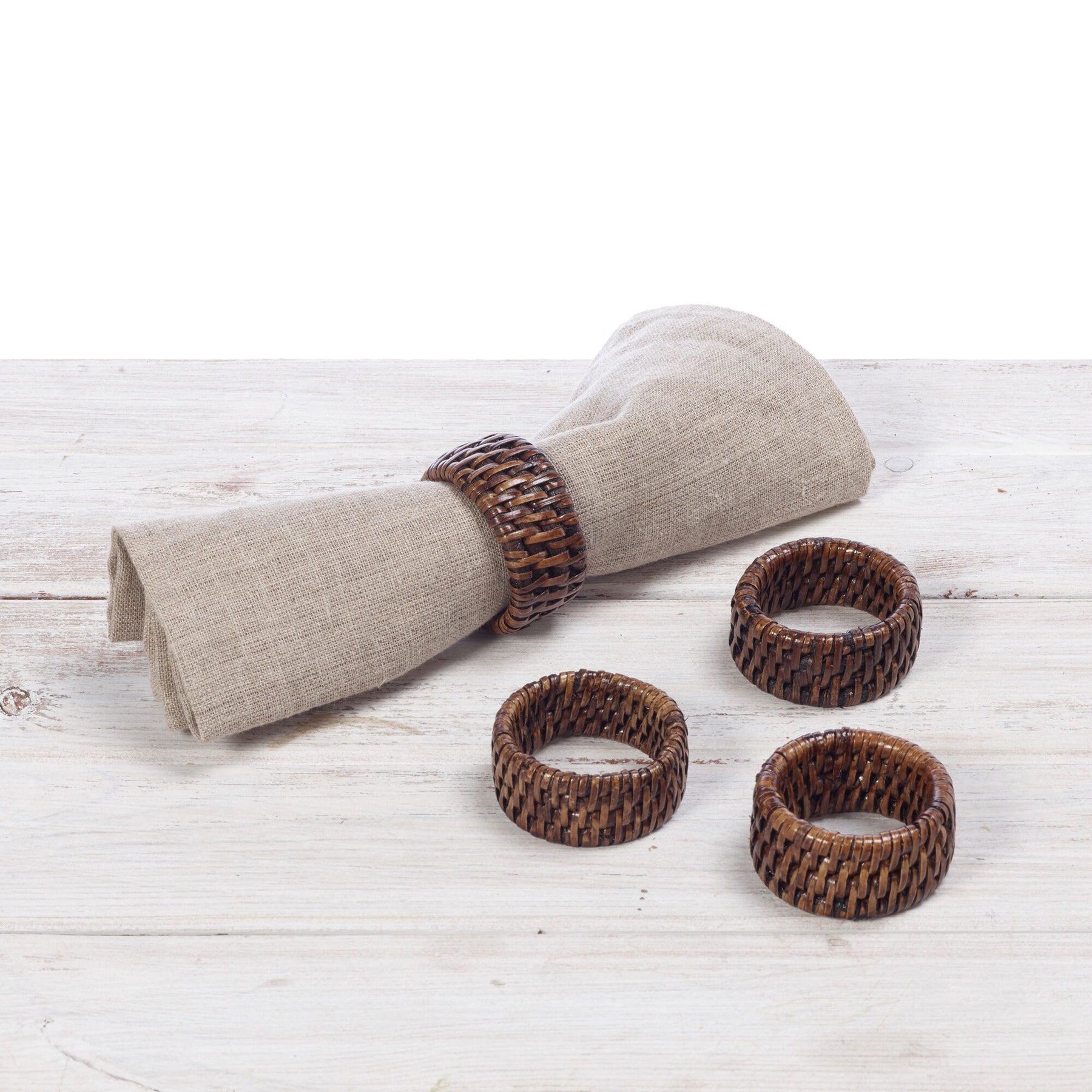 Rattan Napkin Holder Ring (Set of Four)