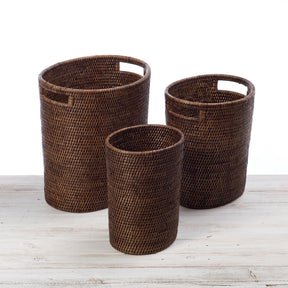 Rattan Oval Waste Bin