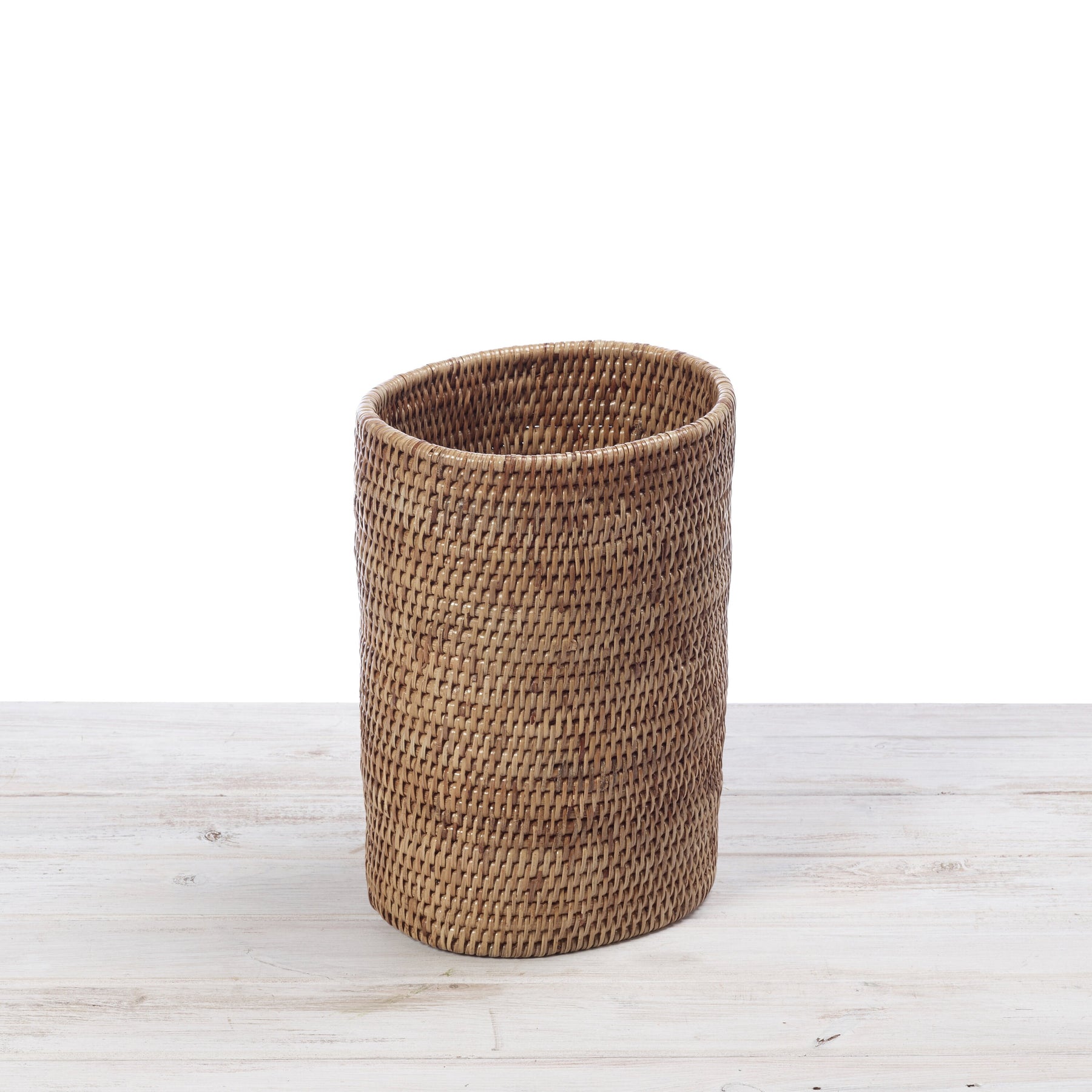 Rattan Oval Waste Bin