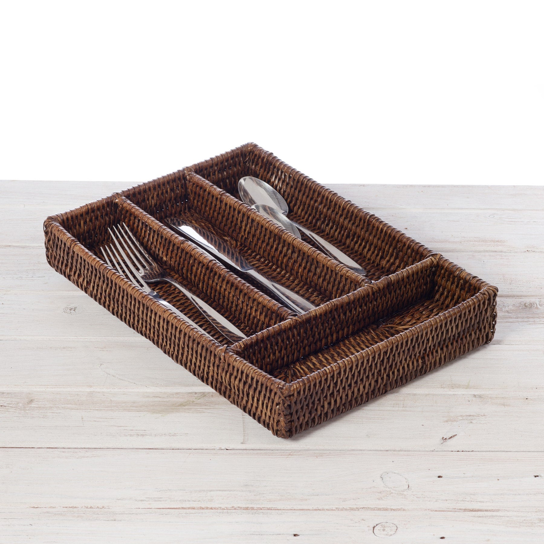 Rattan Cutlery Organiser