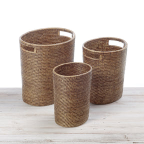 Rattan Oval Waste Bin