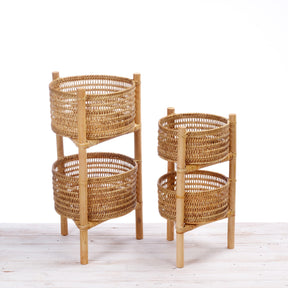 Rattan Two-Tier Shelf Basket