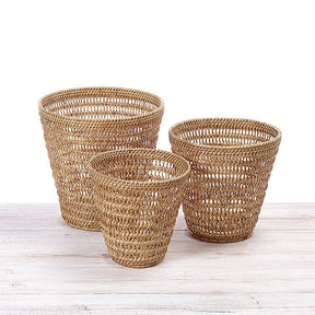 Rattan Open Weave Waste Bin