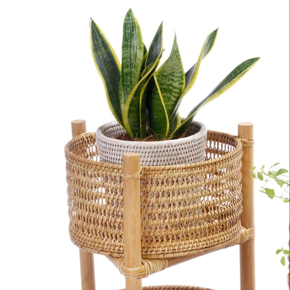 Rattan Two-Tier Shelf Basket