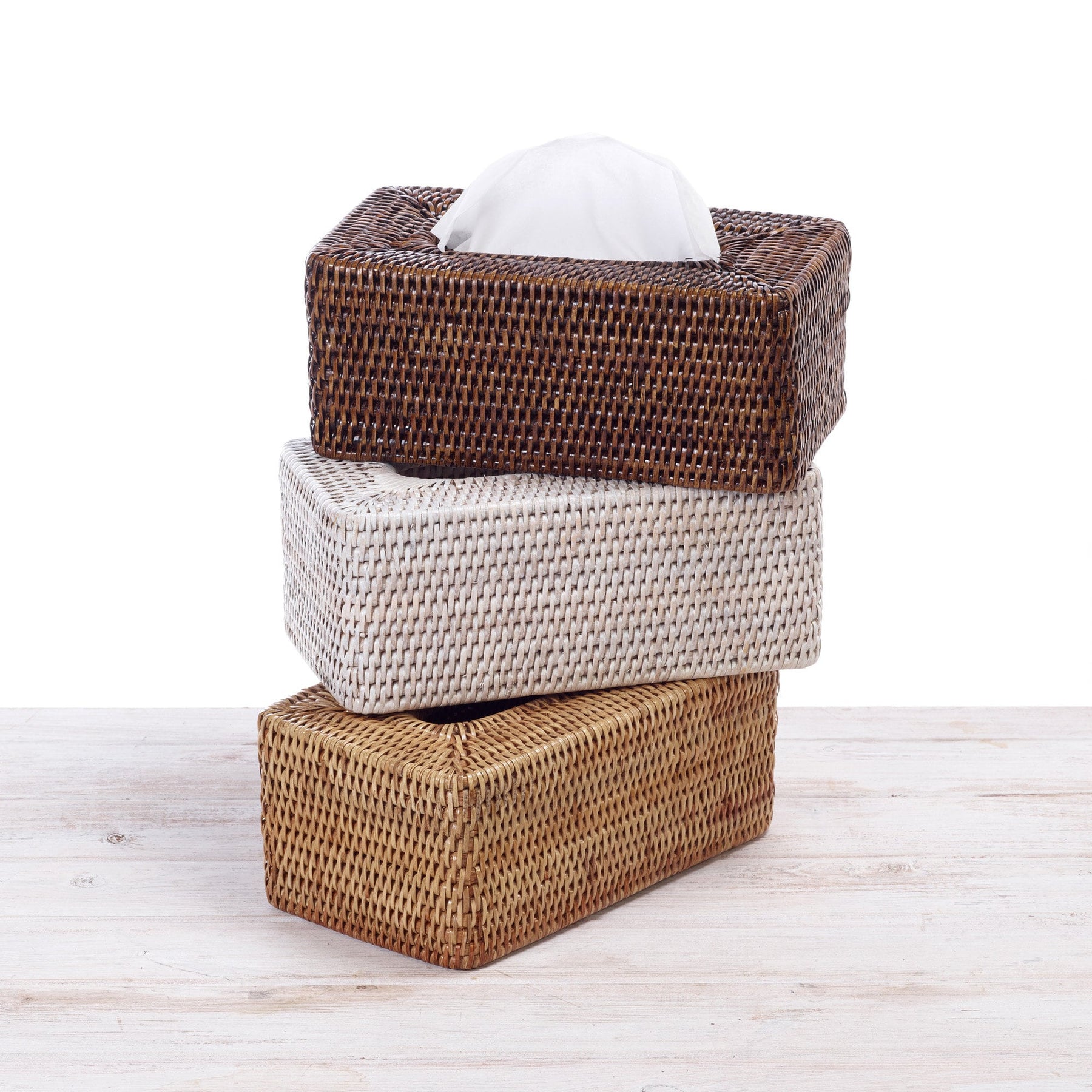 Rattan Rectangular Tissue Box Cover