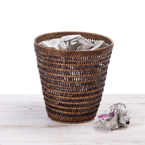 Rattan Open Weave Waste Bin