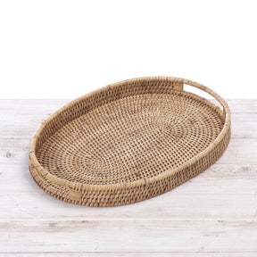 Rattan Oval Tray with Insert Handles