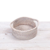 Rattan Small Round Tray With Arch Handles