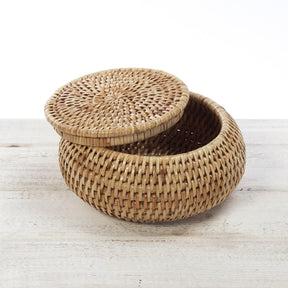 Rattan Jewellery Pot with Lid