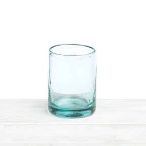 Recycled and Hand Blown Short Tumbler Glass (Clear)