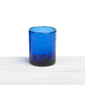 Recycled Hand Blown Short Tumbler Glass (Cobalt Blue)