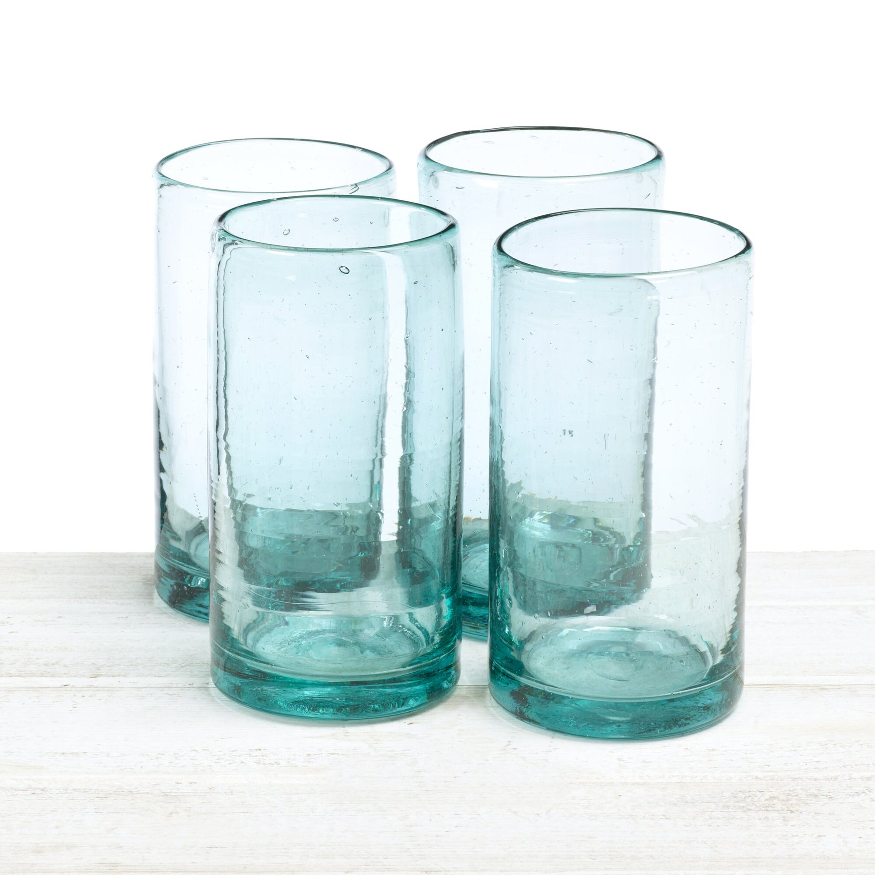 Recycled and Hand Blown Tall Tumbler Glass (Clear)