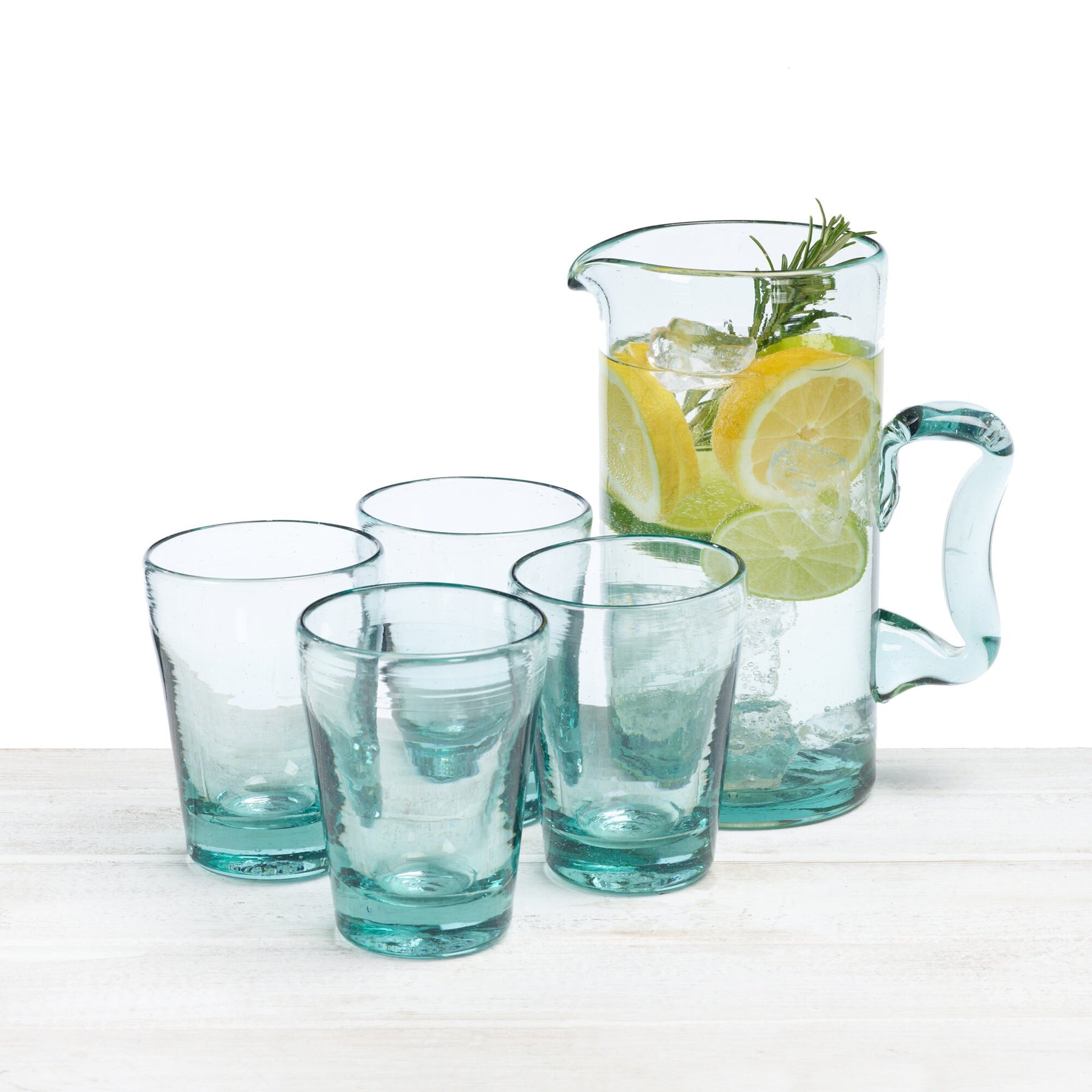 Recycled and Hand Blown V Shape Tumbler Glass (Clear)