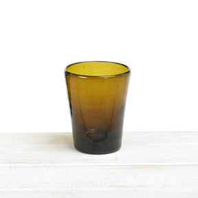 Recycled and Hand Blown Classic V Shape Glass Cup (Amber)