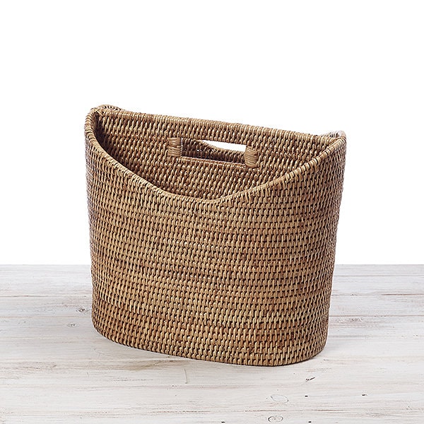 Rattan Newspaper / Magazine Holder With Insert Handle